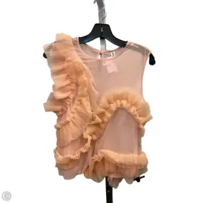 Stretch Waistband Design Top Sleeveless By Anthropologie In Pink, Size: S