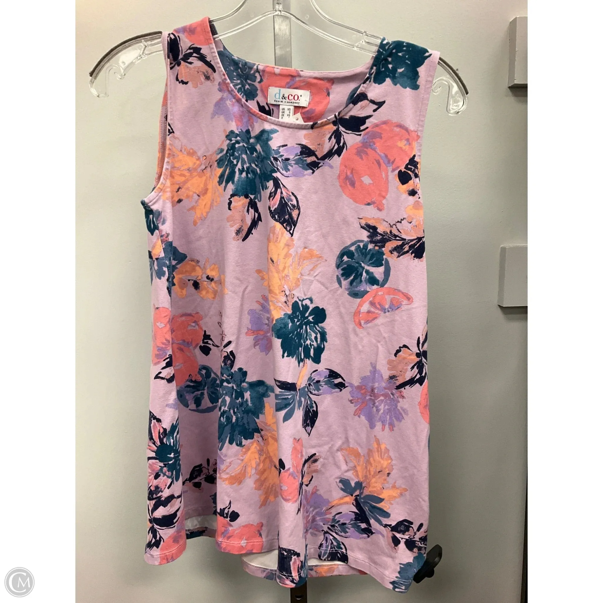 MultiDirectionalFlex Top Sleeveless By Denim And Co Qvc In Floral Print, Size: Xs