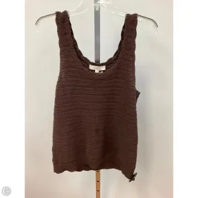 DoubleStitchedEdges Top Sleeveless By Loft In Brown, Size: S