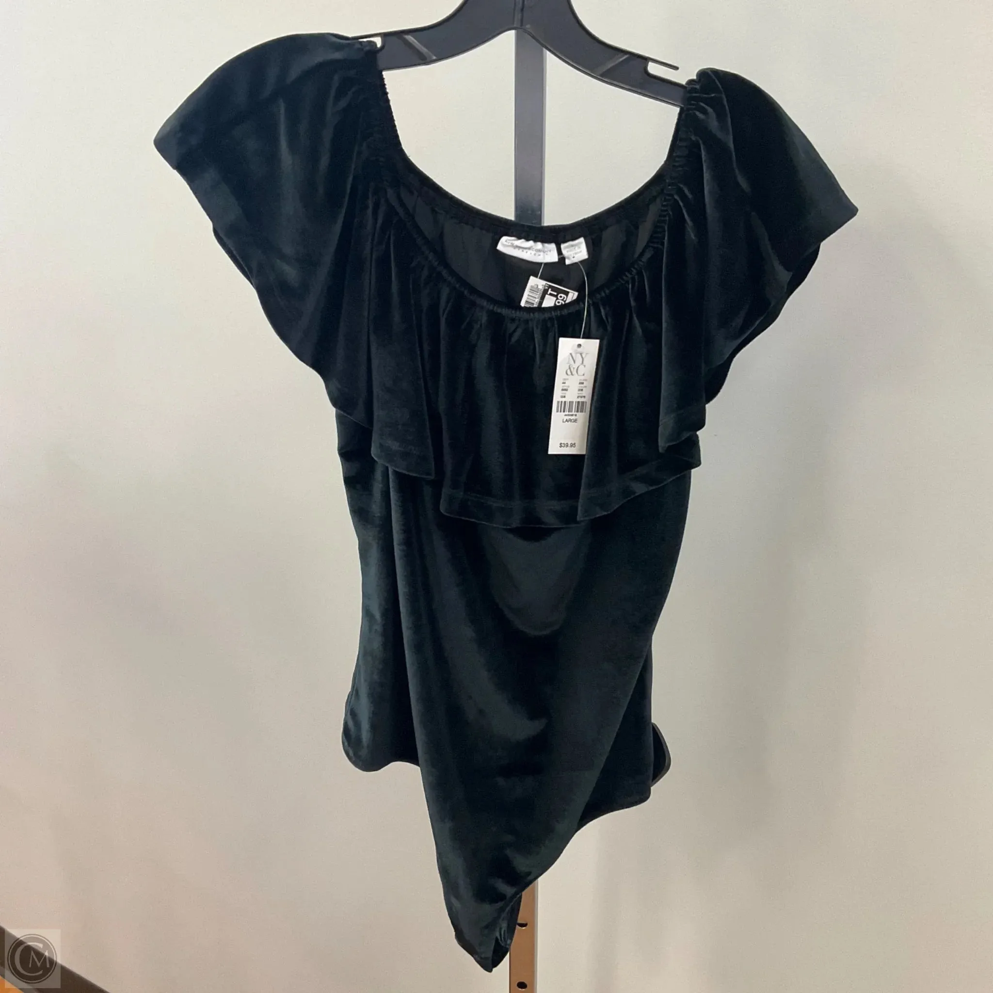 PlacketDetail Top Sleeveless By New York And Co In Black, Size: L