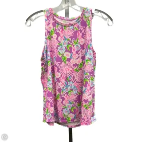 WrinkleResistant Finish TearResistant Fabric Top Sleeveless Designer By Lilly Pulitzer In Pink & Purple, Size: Xs
