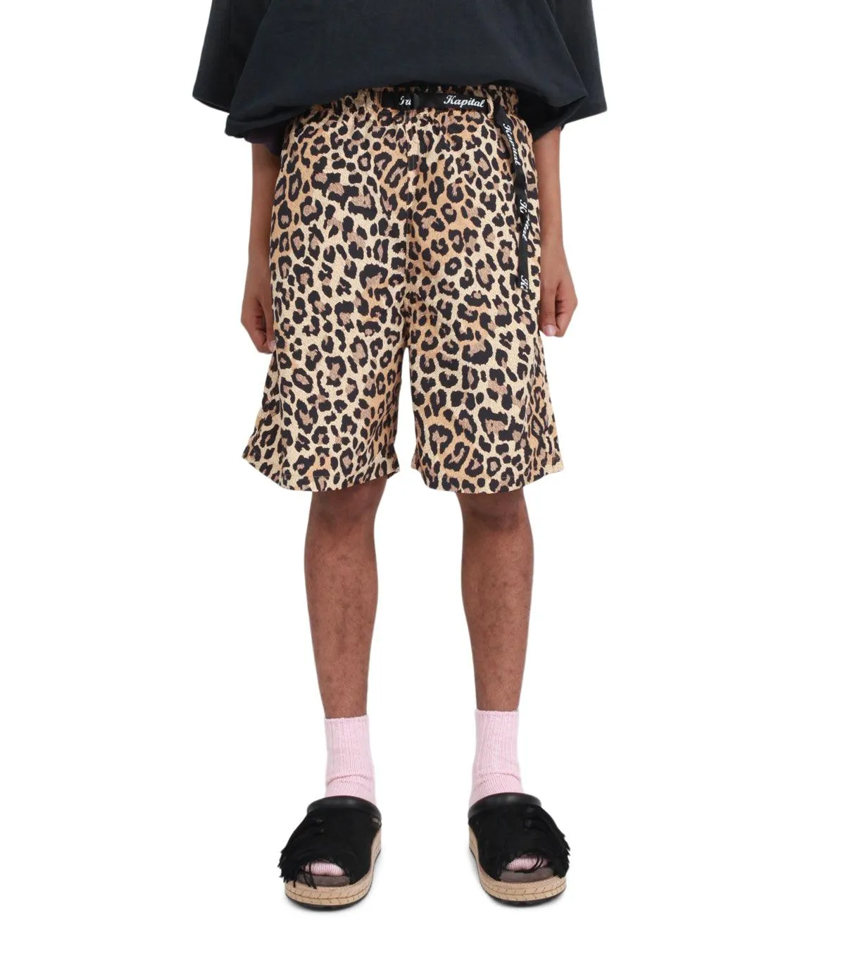 Kapital Fast-Dry Taffeta Leopard Shorts Brown Dynamic Glow