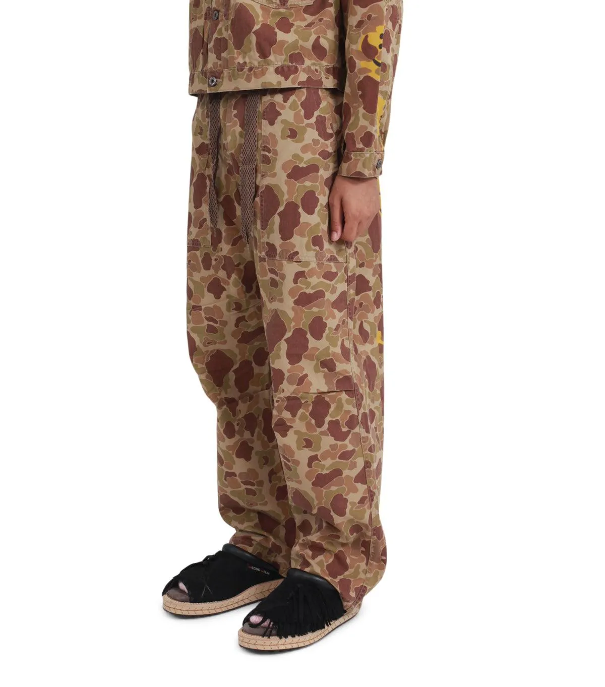 Beauty Glow Kapital Herringbone Happy Peek-A-Boo Camo Easy Pants Beige