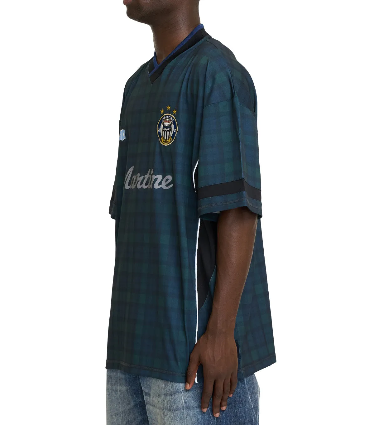 Italian Flair DoubleStitched Seams Martine Rose Football Shirt Black