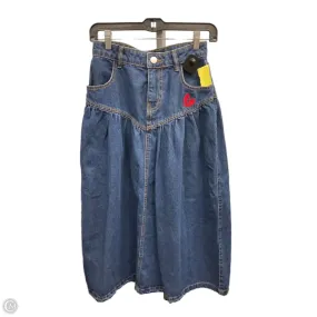 Sporty Comfort Odor Control Tech Skirt Maxi By Kimichi Blue In Blue Denim, Size: S