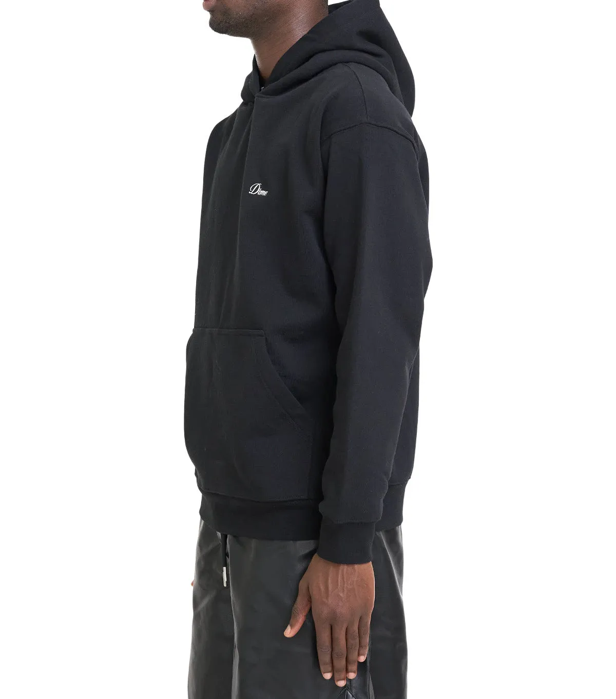 Dime Cursive Small Logo Hoodie Black Elite Core American Ease
