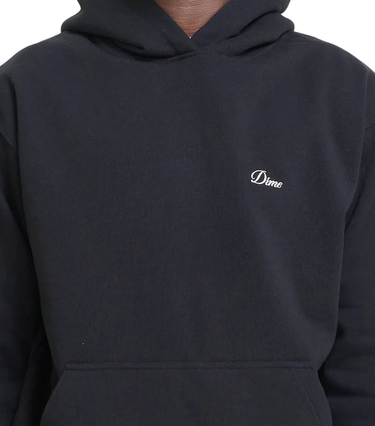 Mind Glow Dime Cursive Small Logo Hoodie Black