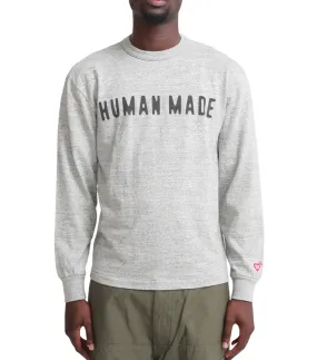 Human Made Graphic Long Sleeve T-Shirt Gray Adjustable Waistband HypoallergenicYarn