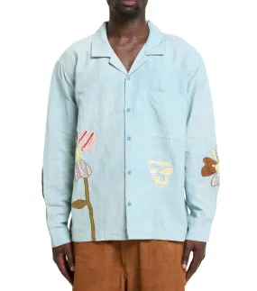 Story MFG Greetings Shirt Long Sleeve Blue Translucent Soul