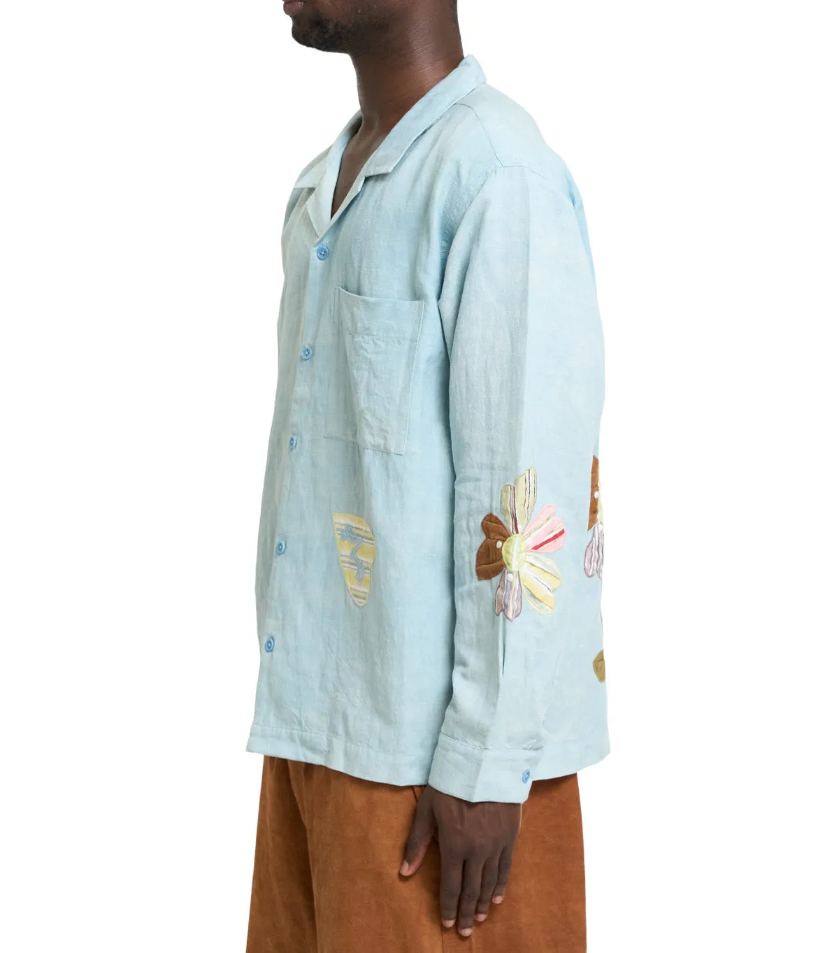 FastDrying Inner Layer Story MFG Greetings Shirt Long Sleeve Blue