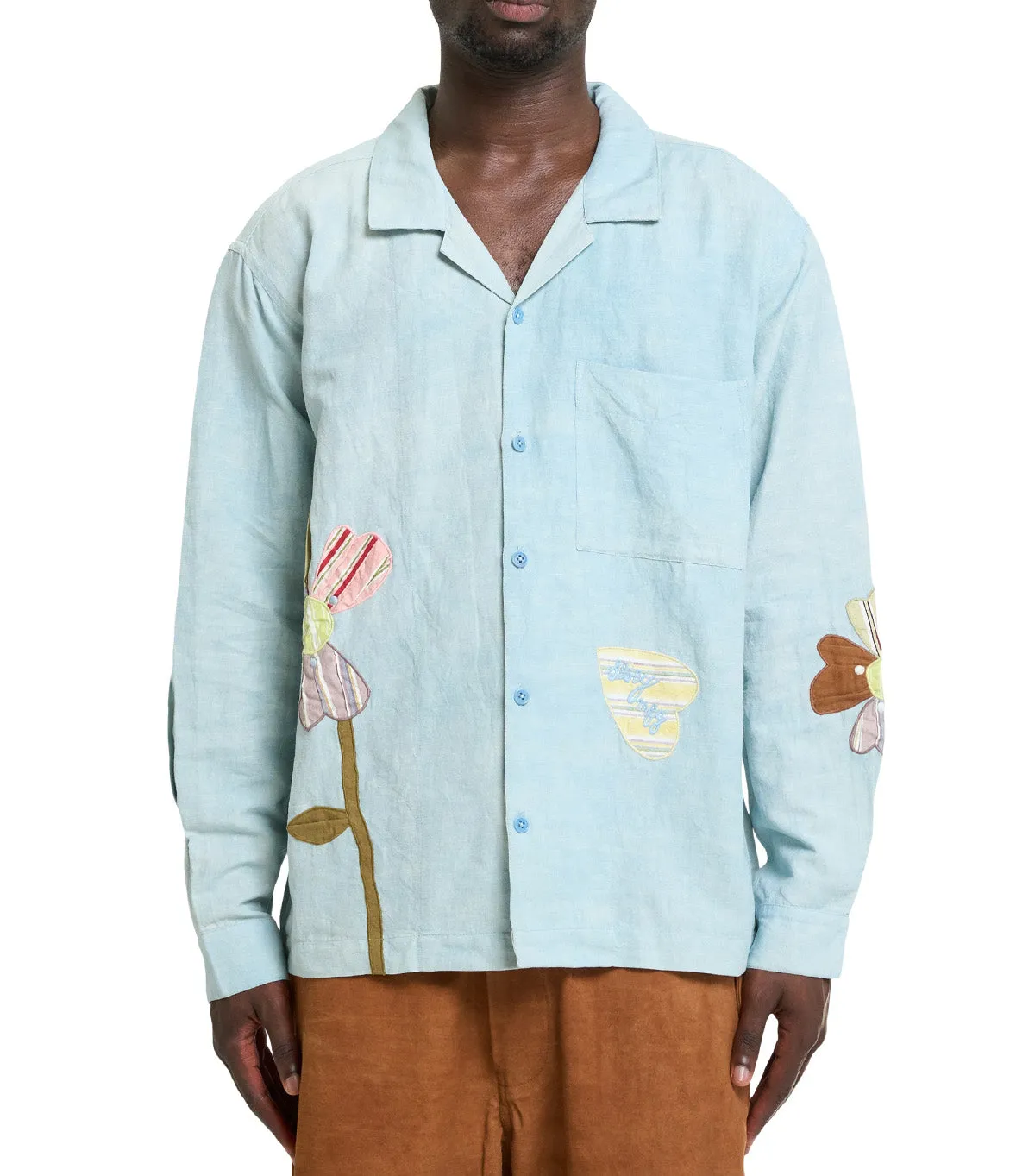 Story MFG Greetings Shirt Long Sleeve Blue Translucent Soul