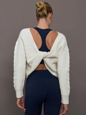 Twist Pullover - Ivory Ultra Soft Feel