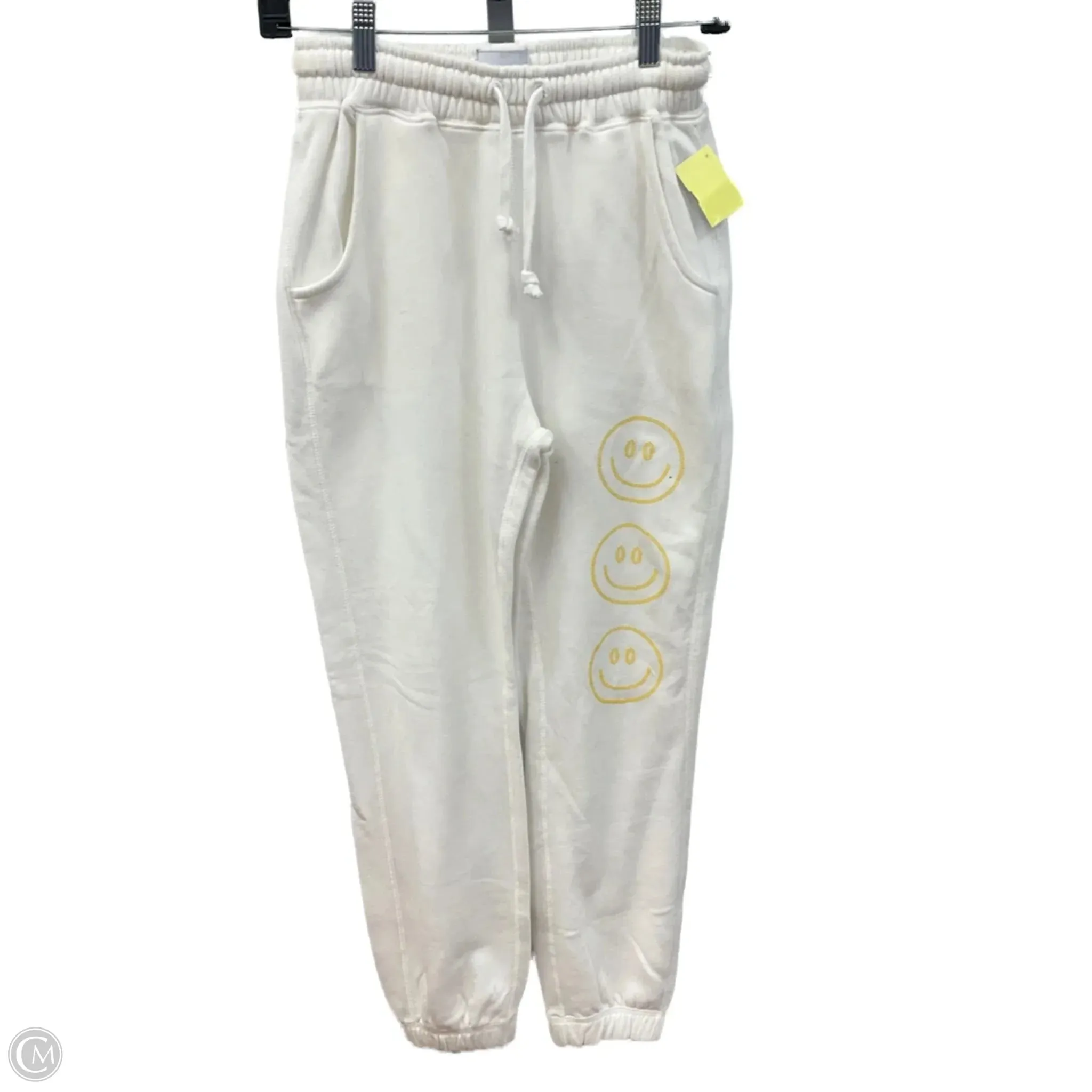 Athletic Pants By VANILLA STAR - SMILEYS In White, Size: Xs Petite Fit Outdoor Layer