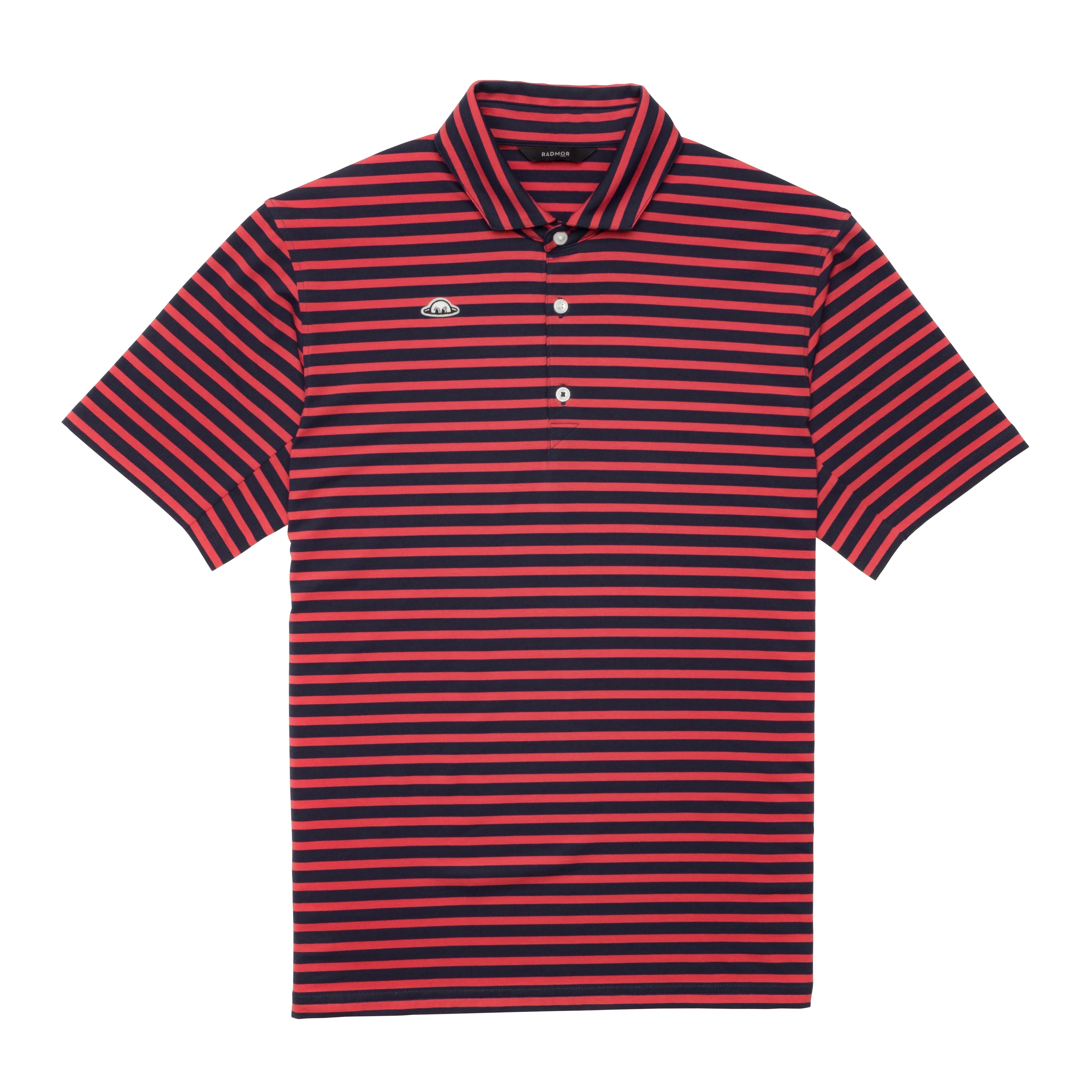 RADMOR Hudson Recycled Vintage Stripe Polo - Navy/Burn NoRubEdging Weather Guard