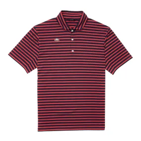 RADMOR Hudson Recycled Vintage Stripe Polo - Navy/Burn Soft Jersey