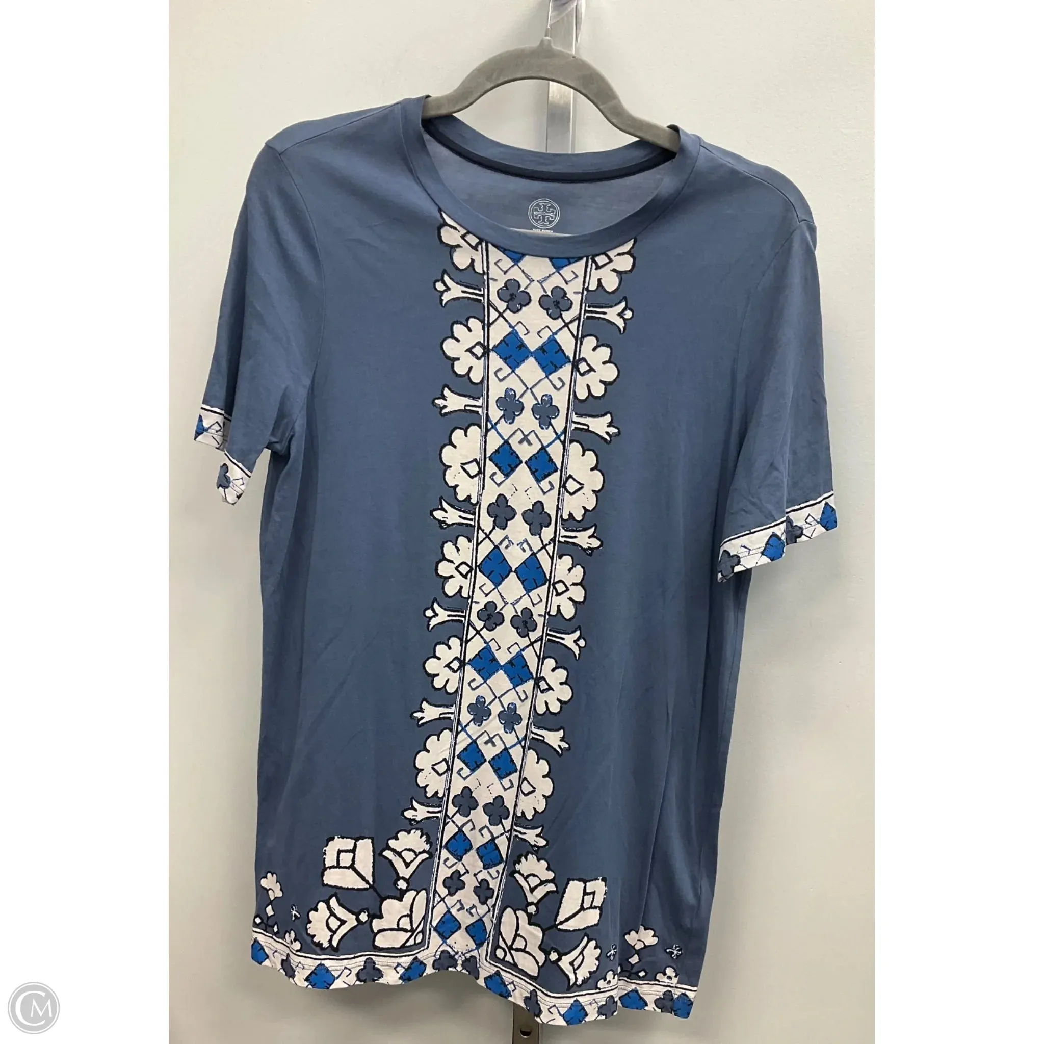 Top Short Sleeve Designer By Tory Burch In Blue, Size: S FlexibleSole Comfortable fit