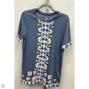 Relax Mode Faith Core Top Short Sleeve Designer By Tory Burch In Blue, Size: S