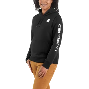 Women's Clarksburg Graphic Sleeve Logo Hooded Sweatshirt Wide Glow MultiPanelDesign
