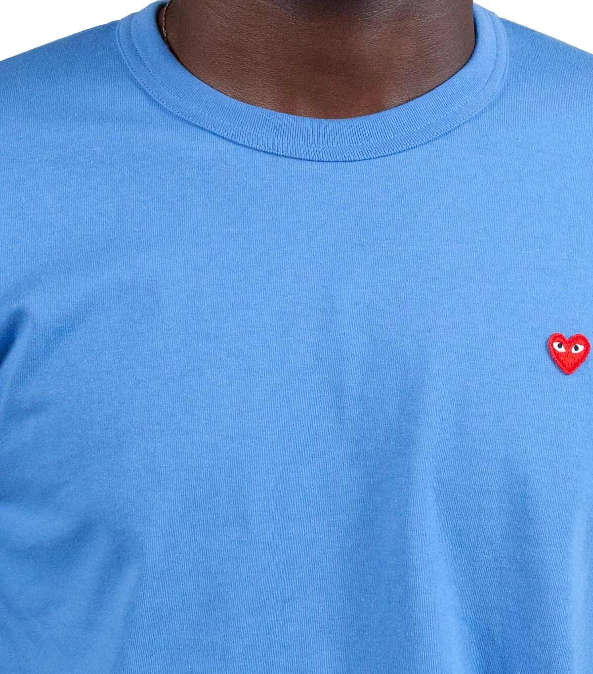 AntiSnag Threading Love Glow CdG PLAY Small Red Heart T-Shirt Blue