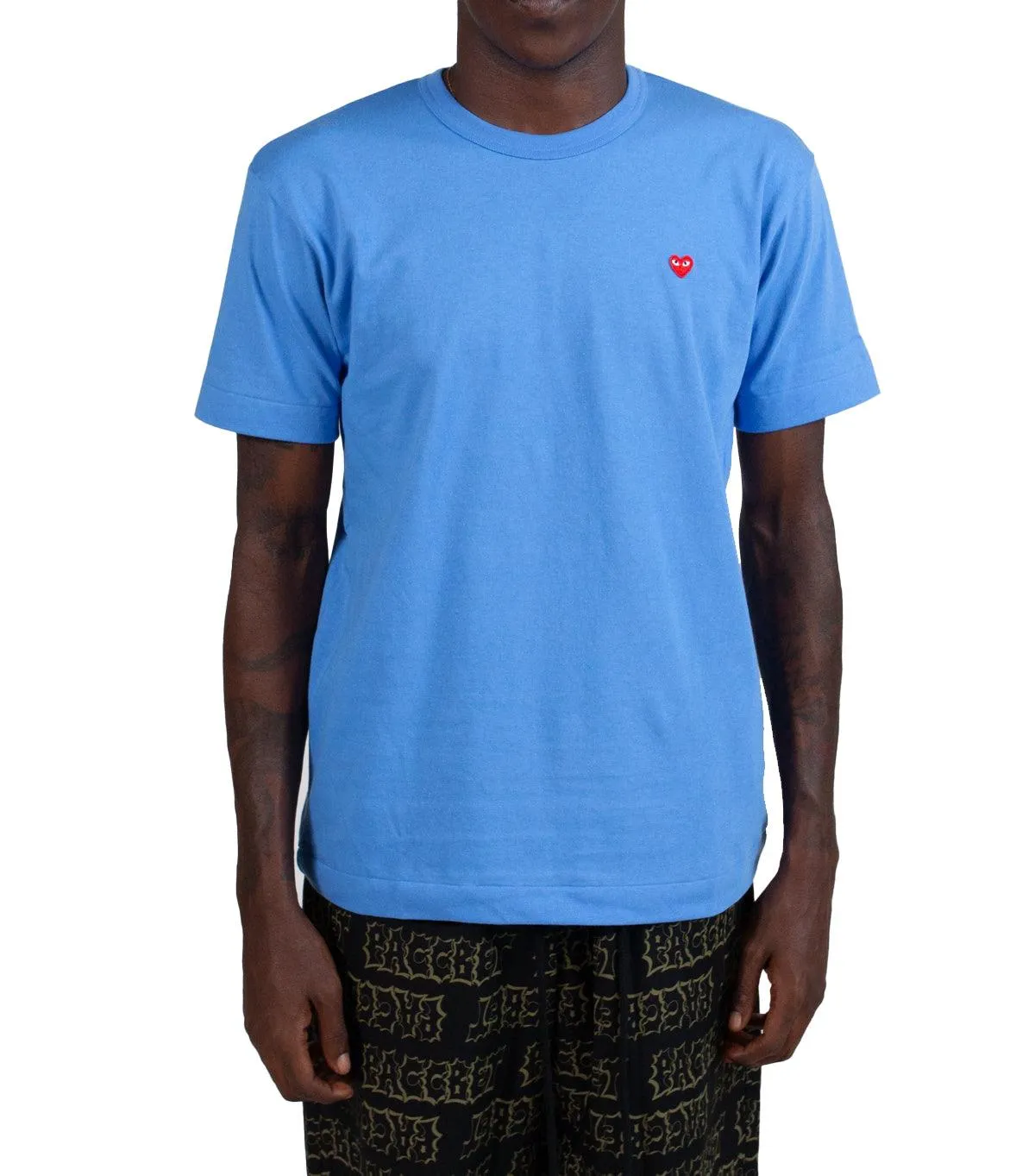 CdG PLAY Small Red Heart T-Shirt Blue Team Vibe Functional Fit