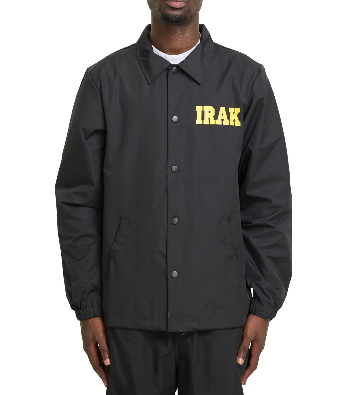 DoubleLayered Structure IRAK Face Coaches Jacket Black