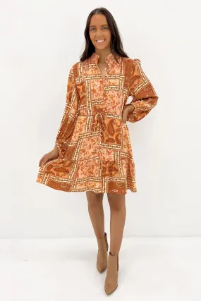 Vanessa Mini Dress Rust Hazel Relaxing Style