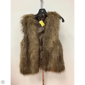 Ventilation Panels Vest Faux Fur & Sherpa By Divided In Brown, Size: M