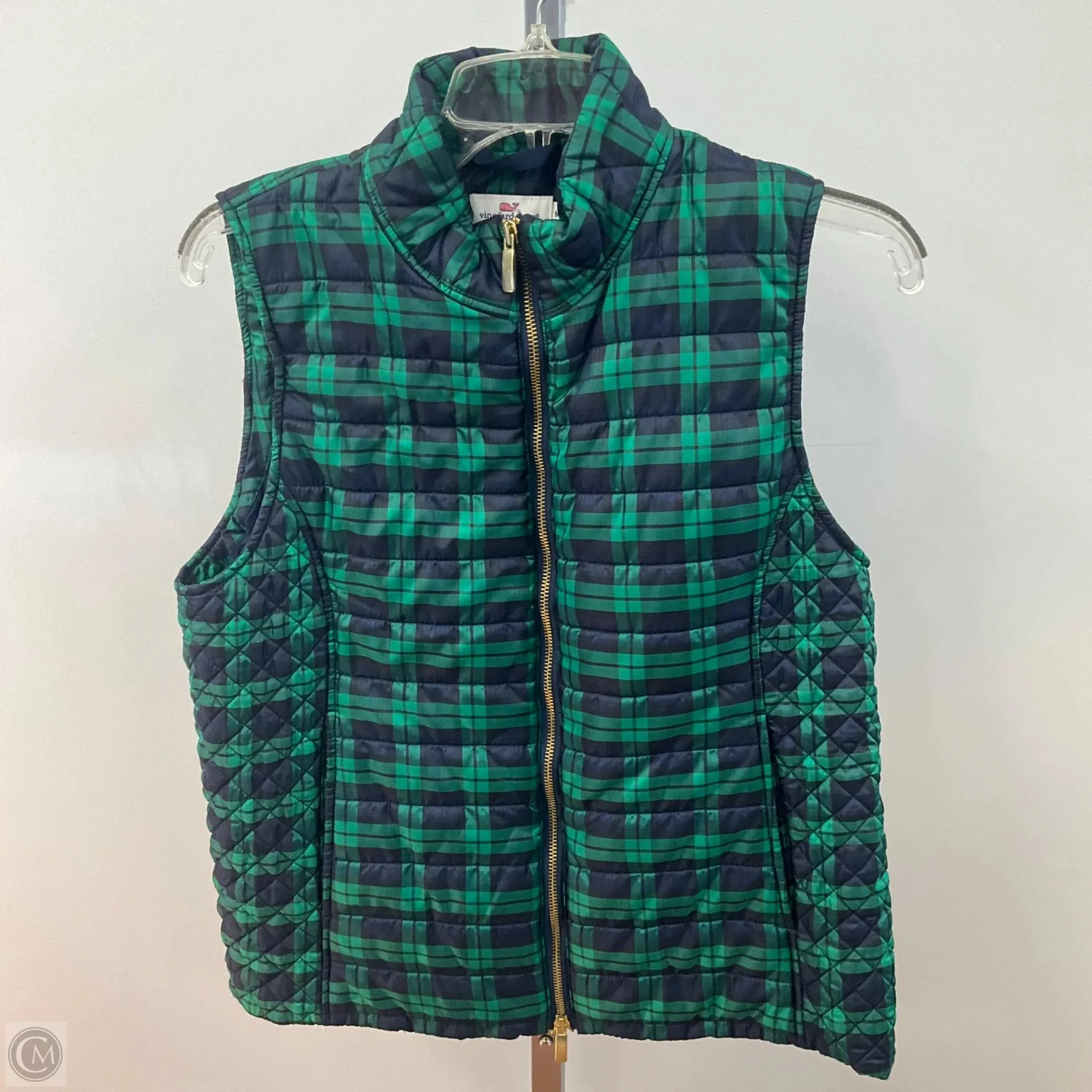 Modular Layering System Vest Puffer & Quilted By Vineyard Vines In Plaid Pattern, Size: M