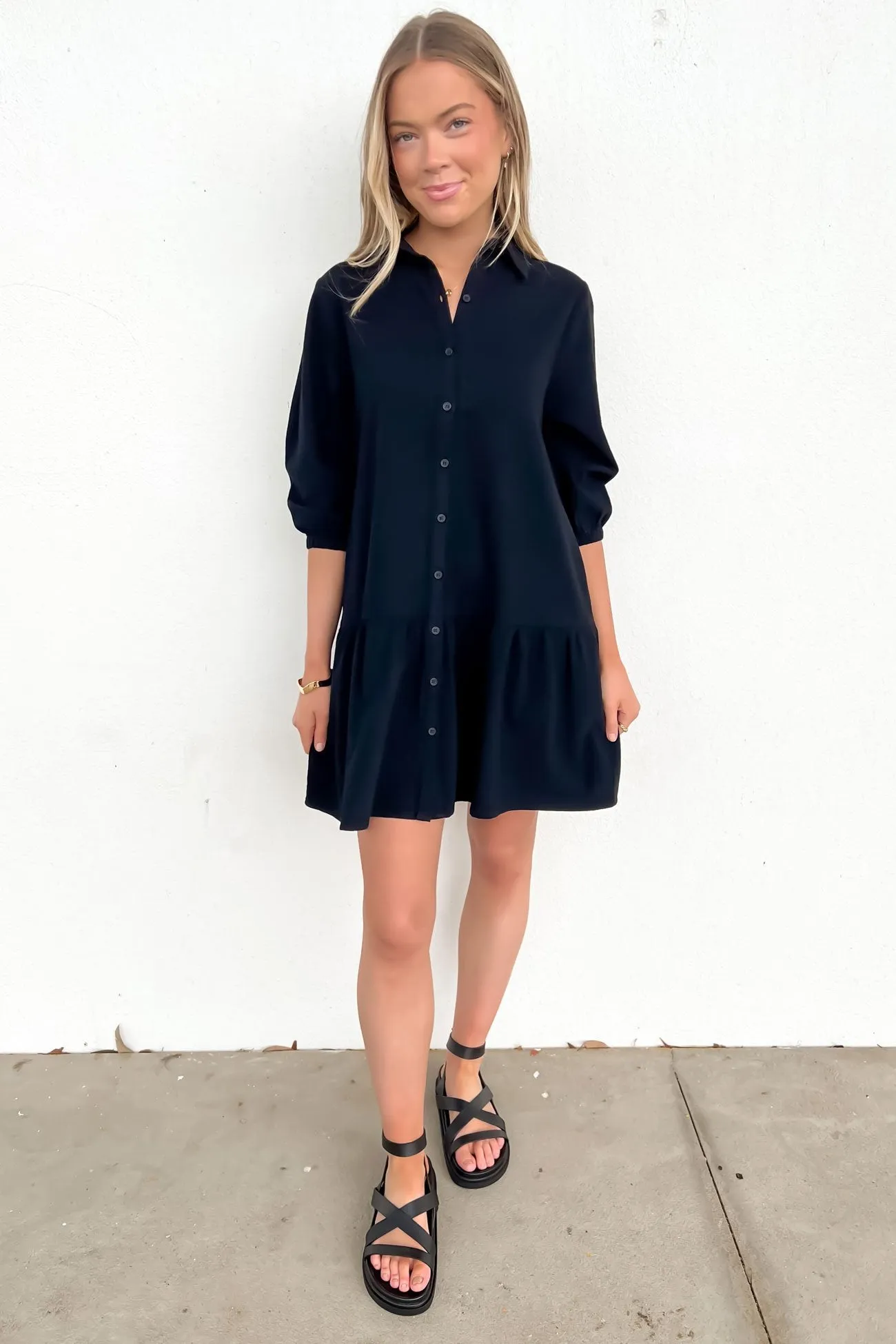 Weston Mini Dress Black Pop Texture