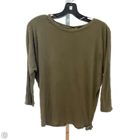 Seamless Sleeve Construction Heavy Silk Top 3/4 Sleeve By Tahari In Green, Size: Xs
