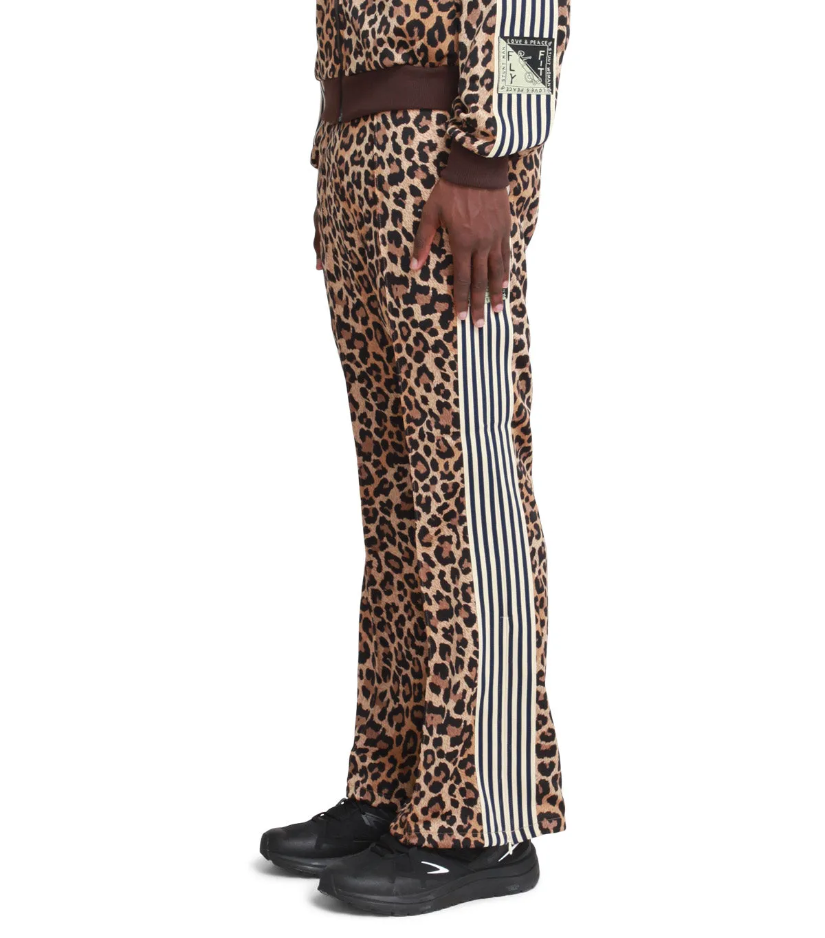 Sunset Scene Sharp Cut Kapital Smooth Jersey Leopard Stant Man & Woman Track Pants Brown