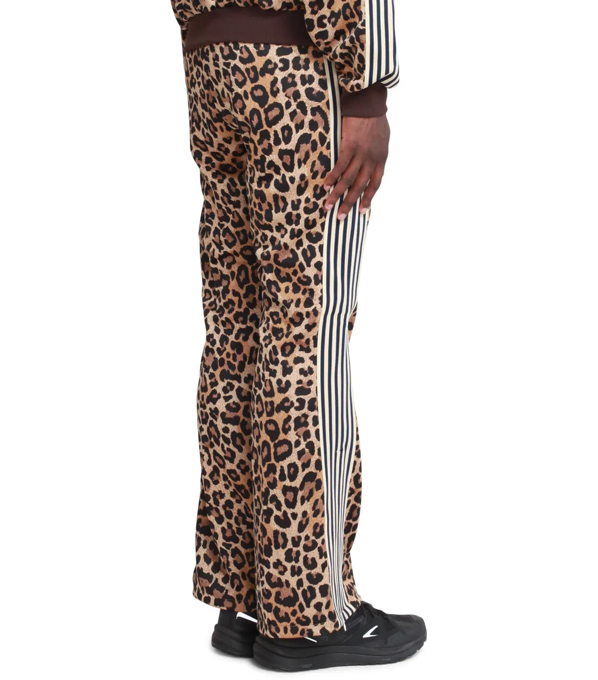 Kapital Smooth Jersey Leopard Stant Man & Woman Track Pants Brown Dynamic Glow Dad Core