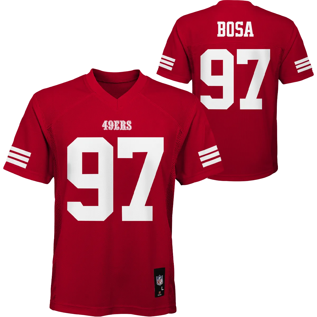 Thick Fiber Shimmer Core Youth 49ers Mid-Tier Jersey - Bosa