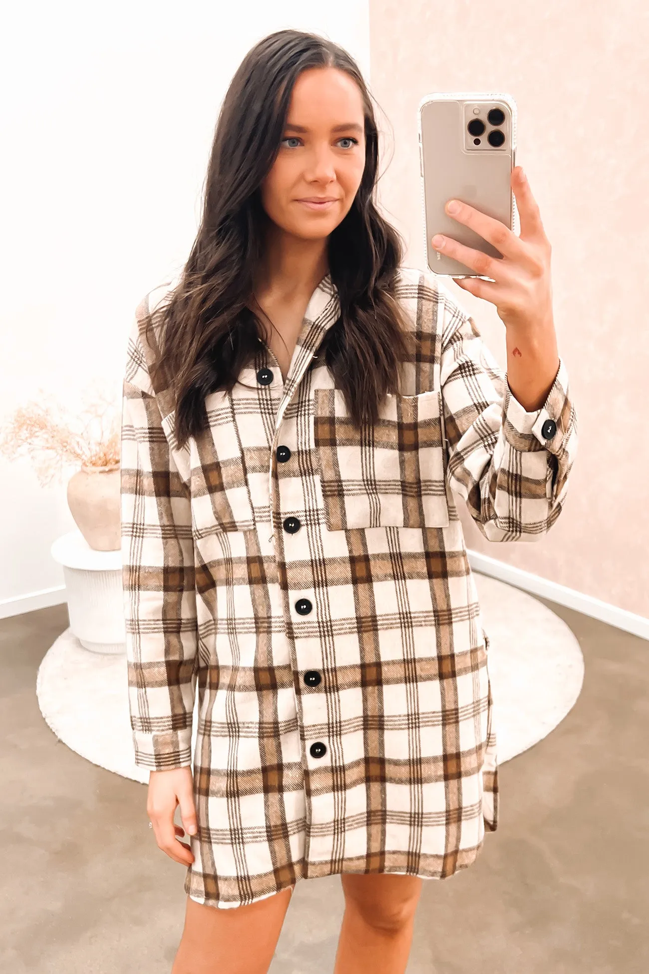 Air Touch Athea Shirt Dress Brown