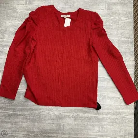 Antistatic Top Long Sleeve By Loft In Red, Size: L