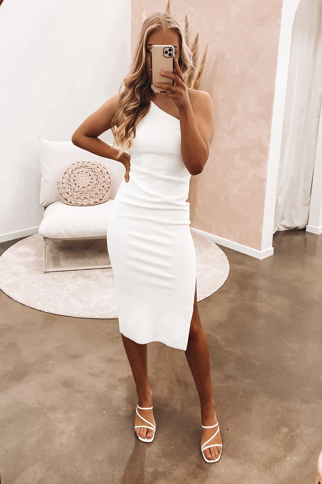 Visual Balance Sporty Comfort Willow Midi Dress White