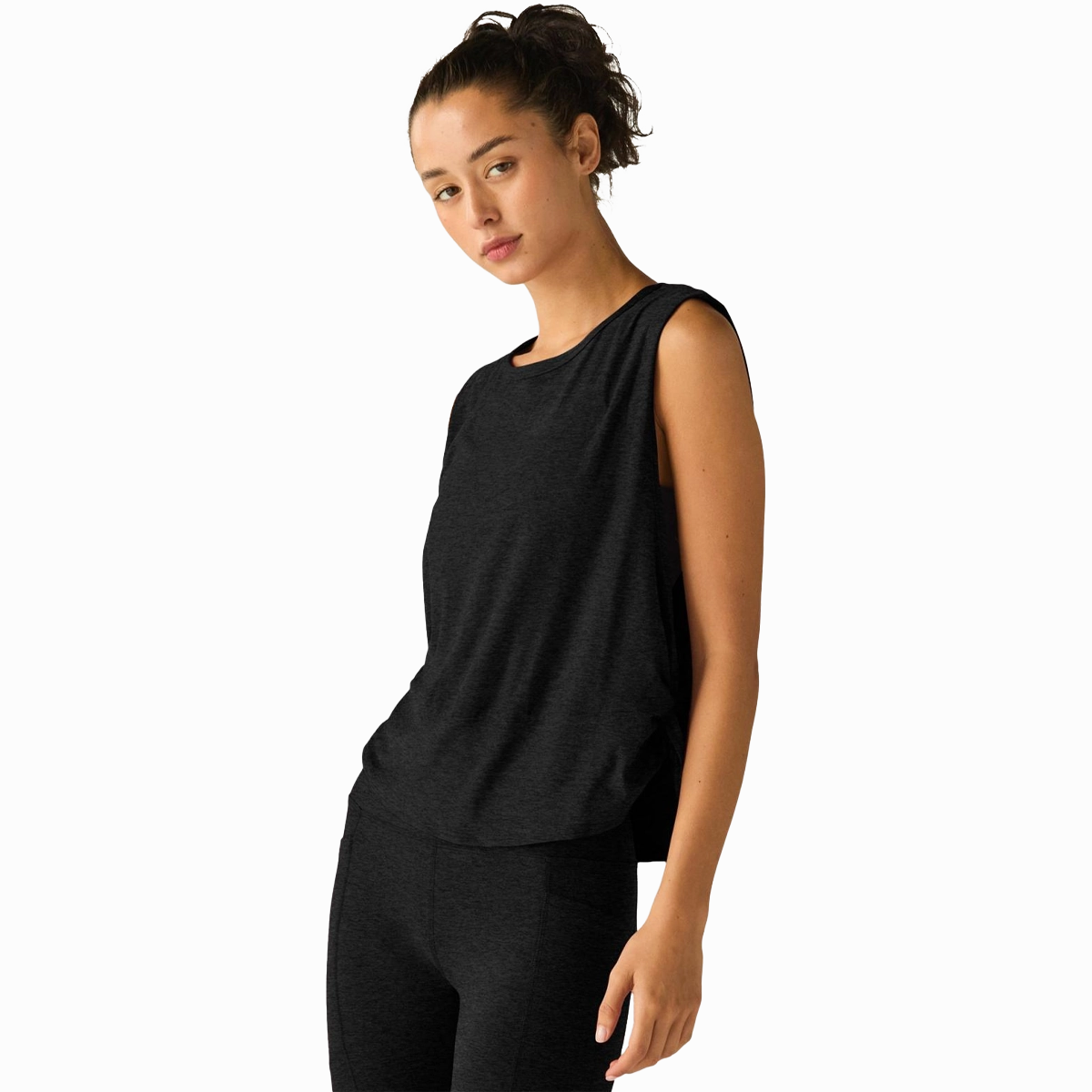 Women's Featherweight Side Note Twist Tank Body-Hugging Design Everyday Comfort Wear