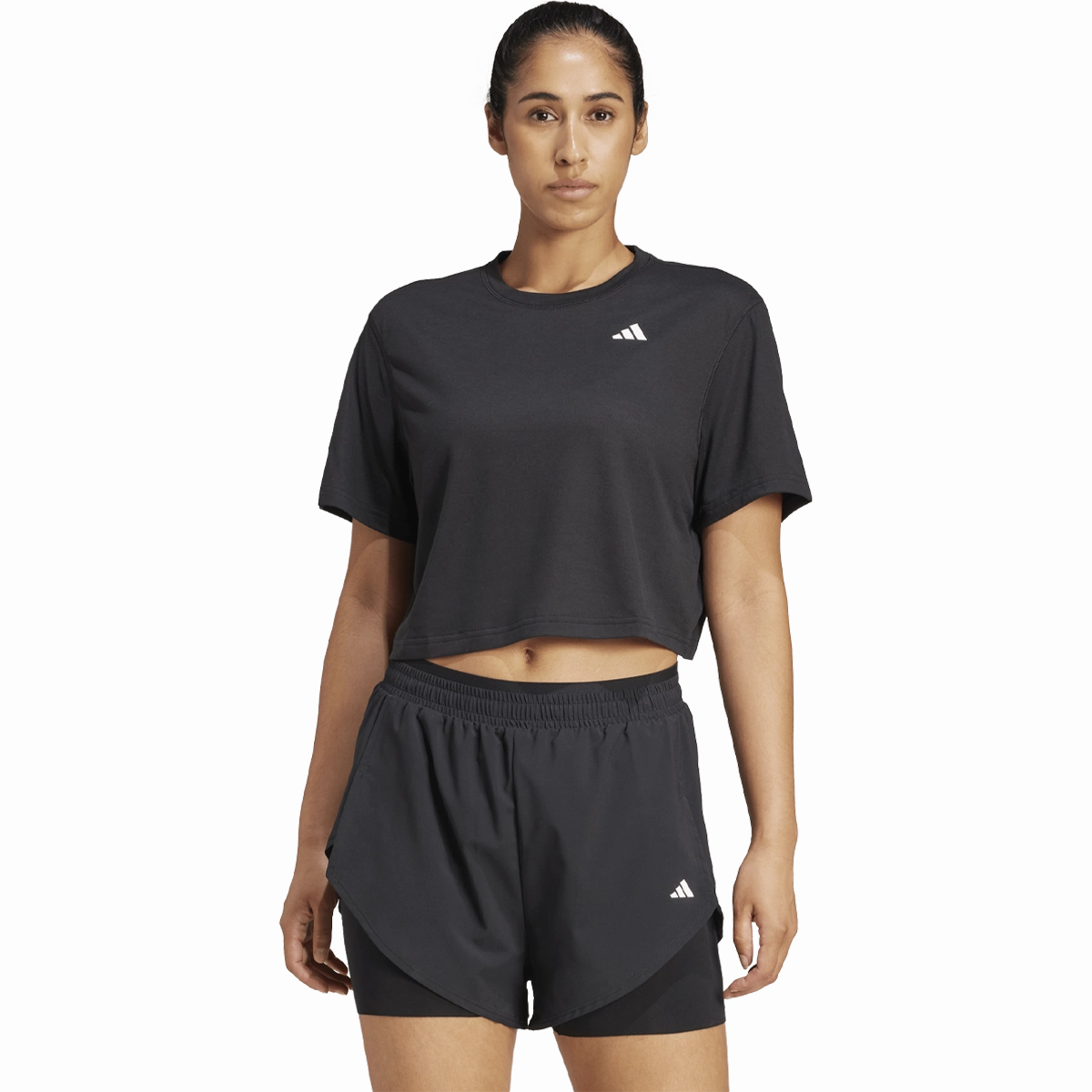Women's Train Essentials Boxy Workout Tee Body Shaping Fitness Training Stretch Fit Yoga Class