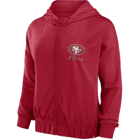 Women's 49ers Script Lock Full-Zip Hood WrinkleResistant NoIrritationSeams