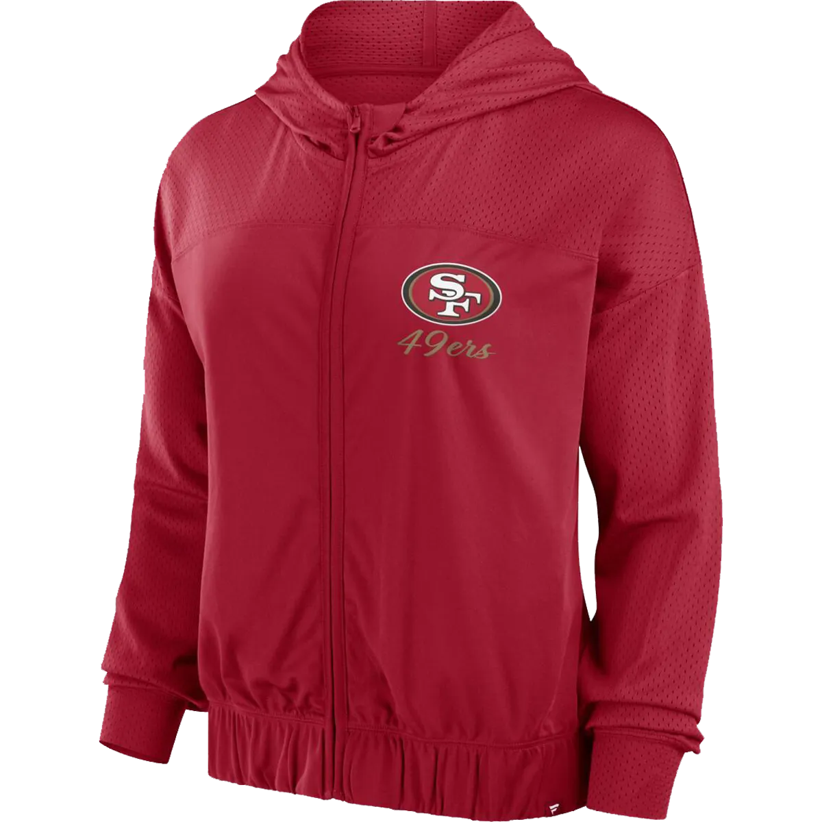 Women's 49ers Script Lock Full-Zip Hood WrinkleResistant NoIrritationSeams