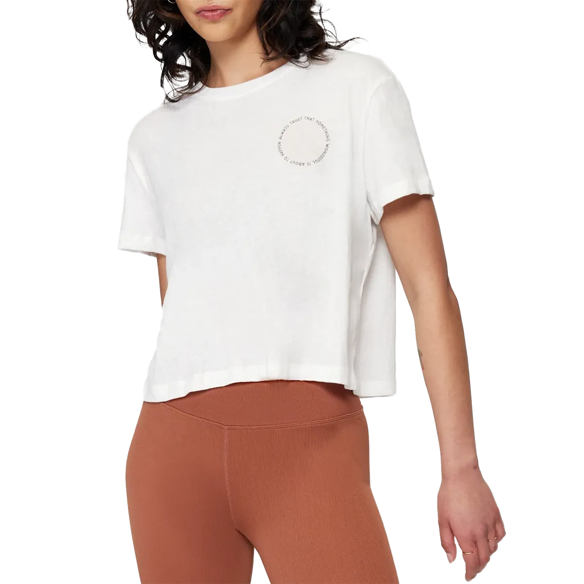 Women's Always Trust Crop Tee Lightweight Material HypoallergenicTextile