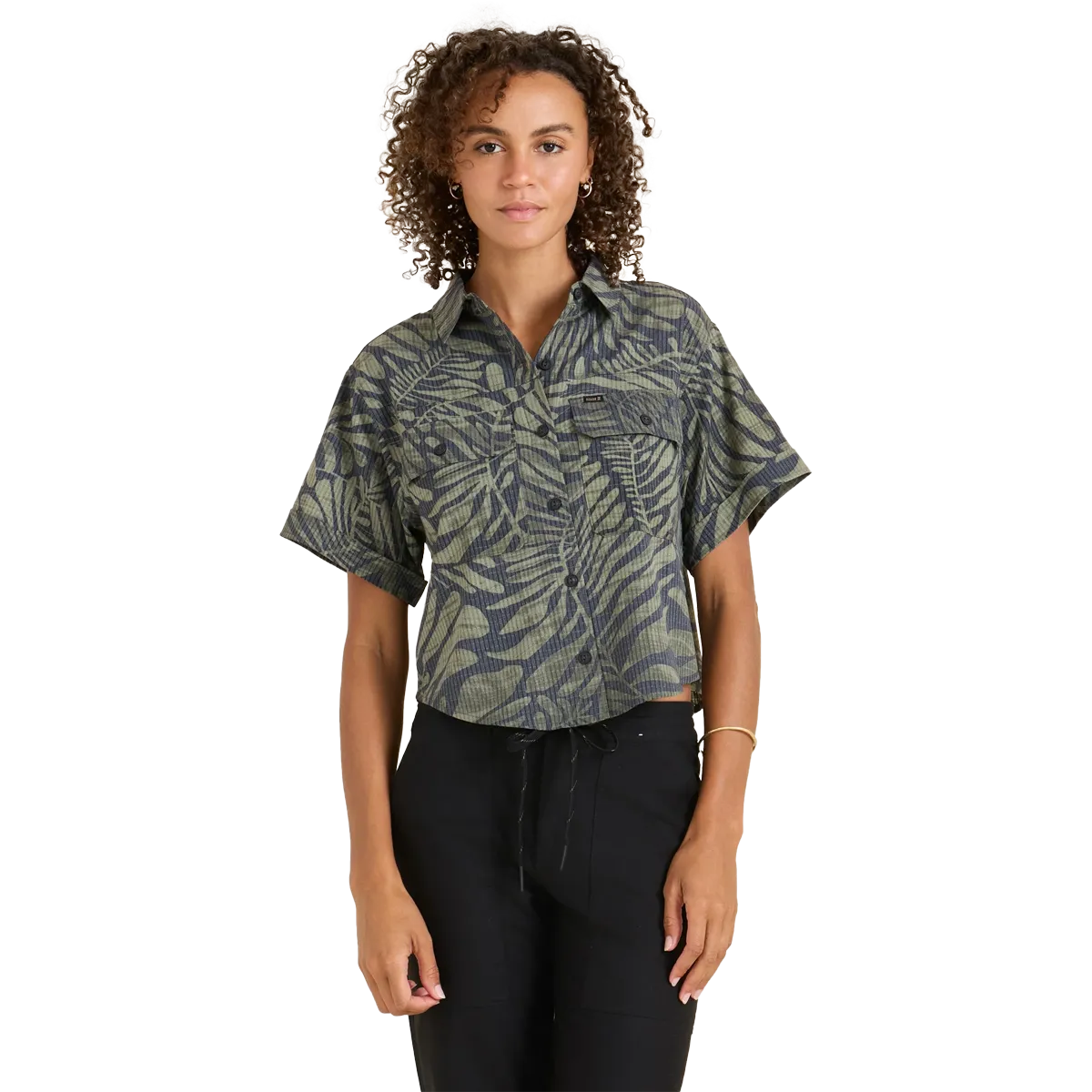 Women's Bless Up Cropped DoubleStitchedEdges wrinkle free