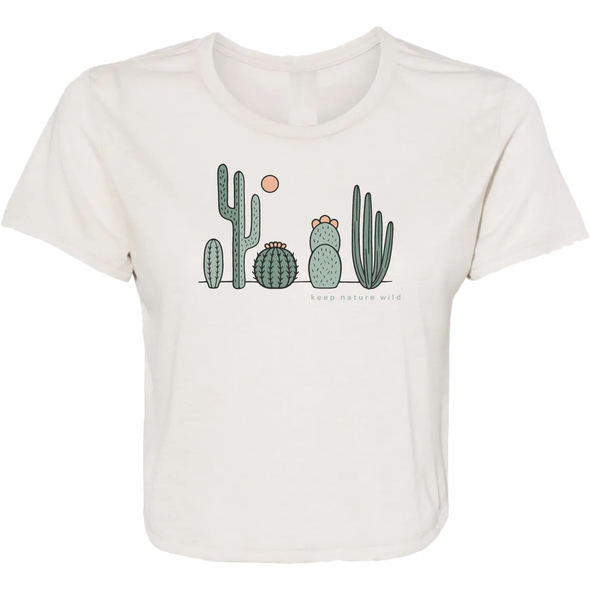 Women's Cactus Friends Cropped Tee Breathable Lining Joy Mood