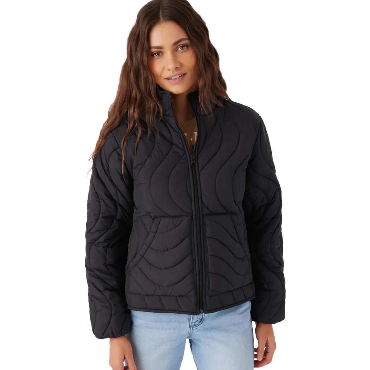 Women's Eden Nylon Wave Quilted Zip Jacket EcoCertifiedTextile