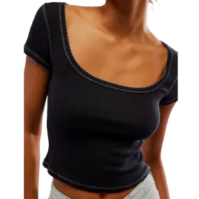 4Way Stretch MachineWashable Women's End Gam Pointelle Baby Tee
