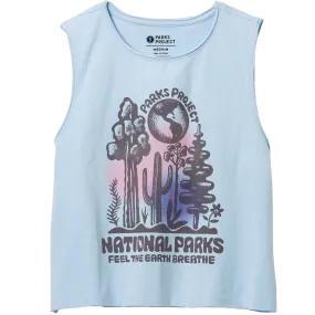 Women's Feel the Earth Breathe Stamped Tank Cool Frame Dance Light