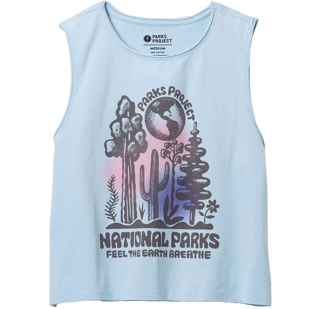 Women's Feel the Earth Breathe Stamped Tank Joy Mood