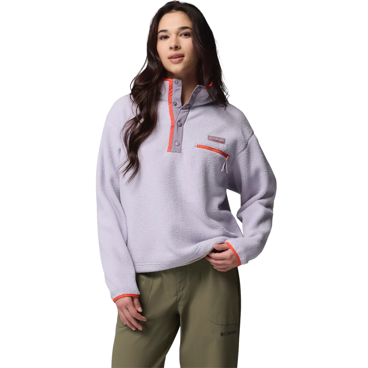 LayeredNeckline Design Soul Women's Helvetia II Cropped 1/2 Snap Pullover