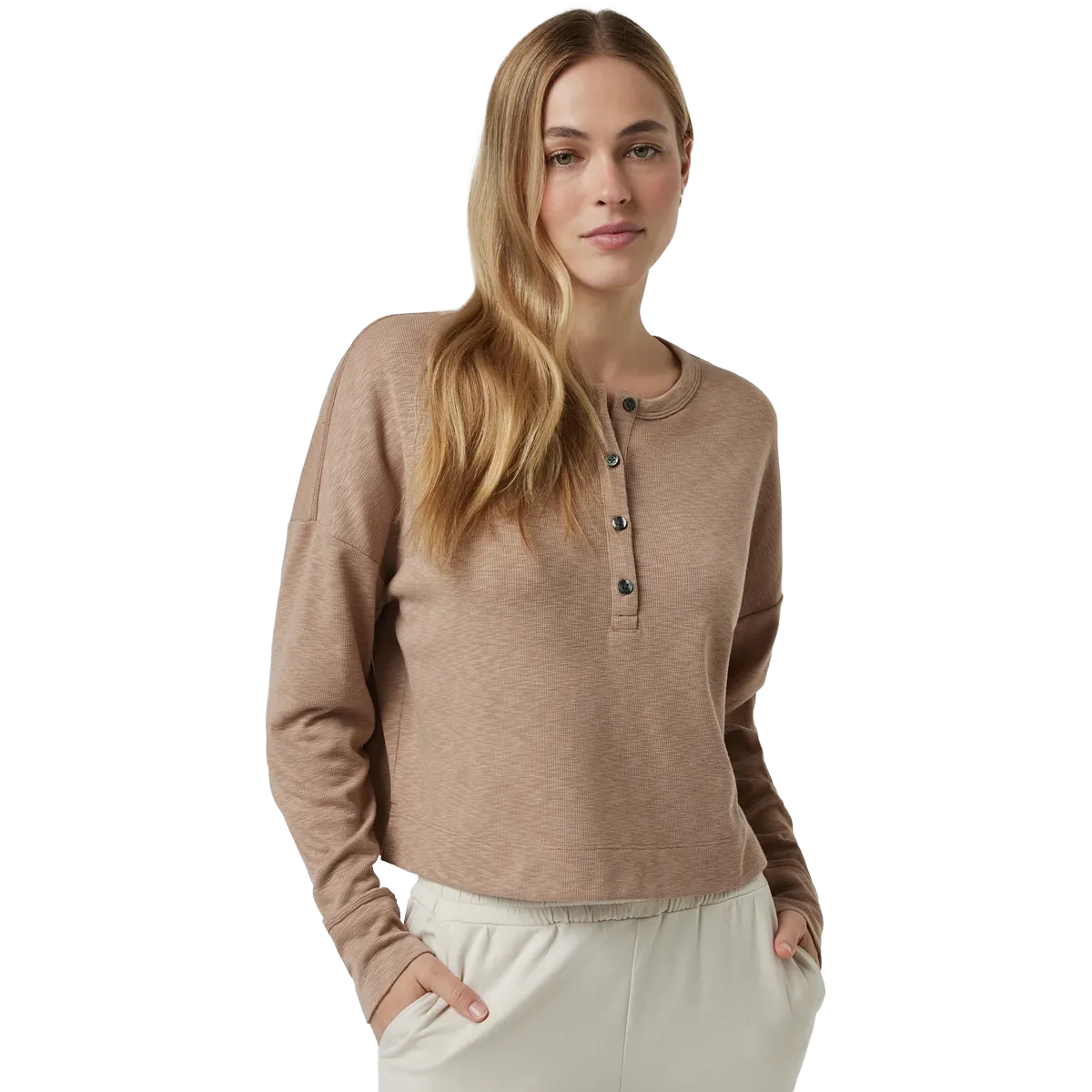 Glitter Fit Trust Glow Women's Long Sleeve Sunrise Oversize Henley
