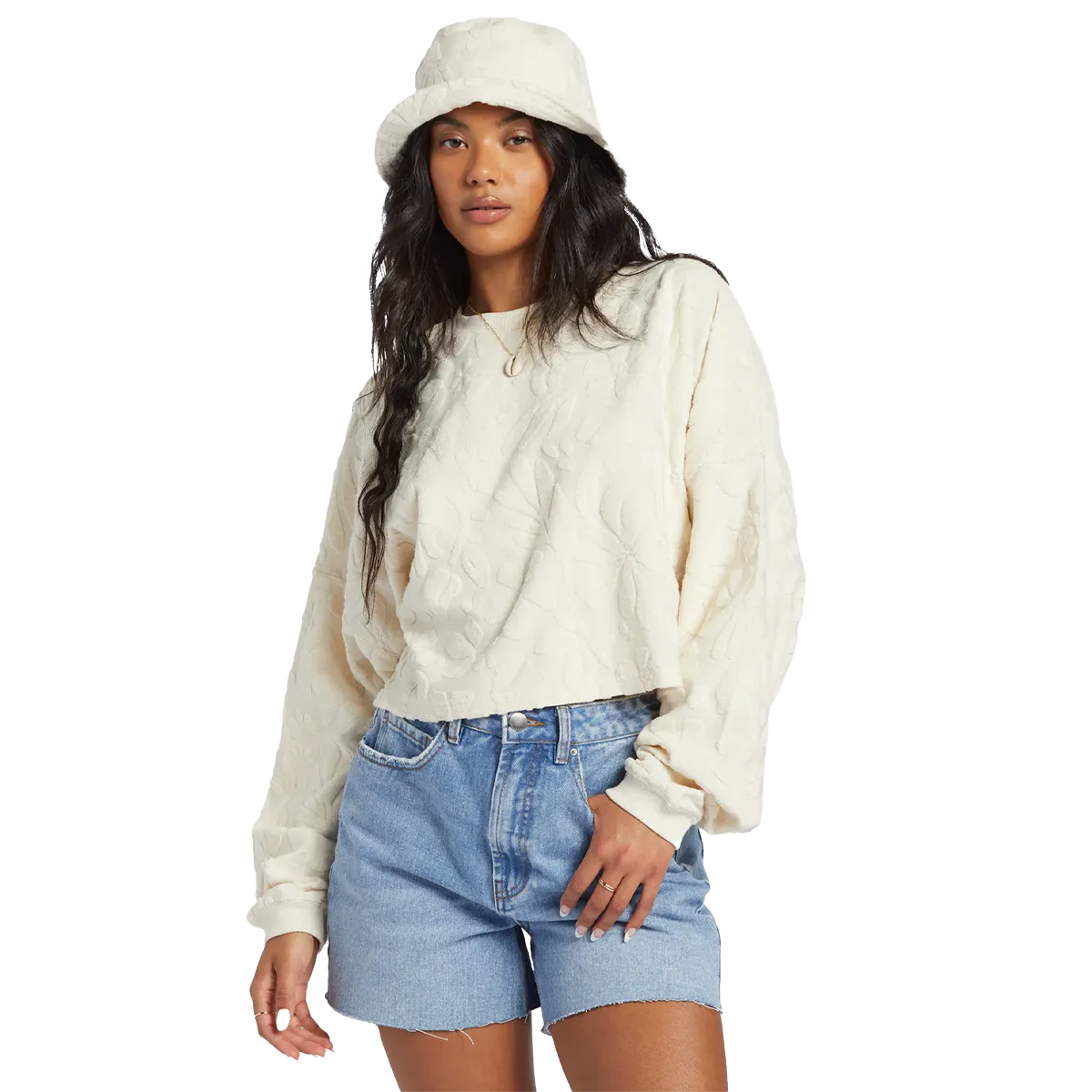 Women's Loosen Up Crew Flexible Material ReinforcedStitching